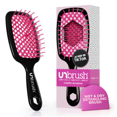 FHI Heat brush front view showing slim profile and pink finish for easy handling