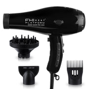 FHI Heat front view of dryer showing sleek black body and nozzle benefit fast powerful airflow