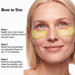FIAYAF patches positioned under eye demonstrating hands-free treatment