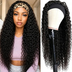 Fijiyolae front view deep wave wig shows natural curls and instant style
