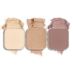 Fillwie front packaging showing three neutral refill pans and organized palette benefit