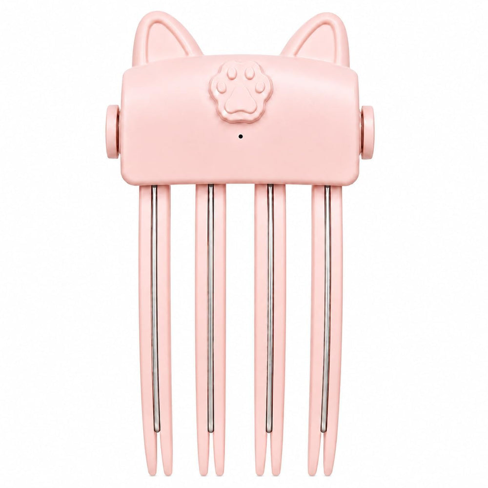 FILWY front view of volumizing comb showing clip and pink finish for easy styling