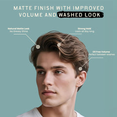 Fin Hairworks before and after showing matte finish and visible volume benefit
