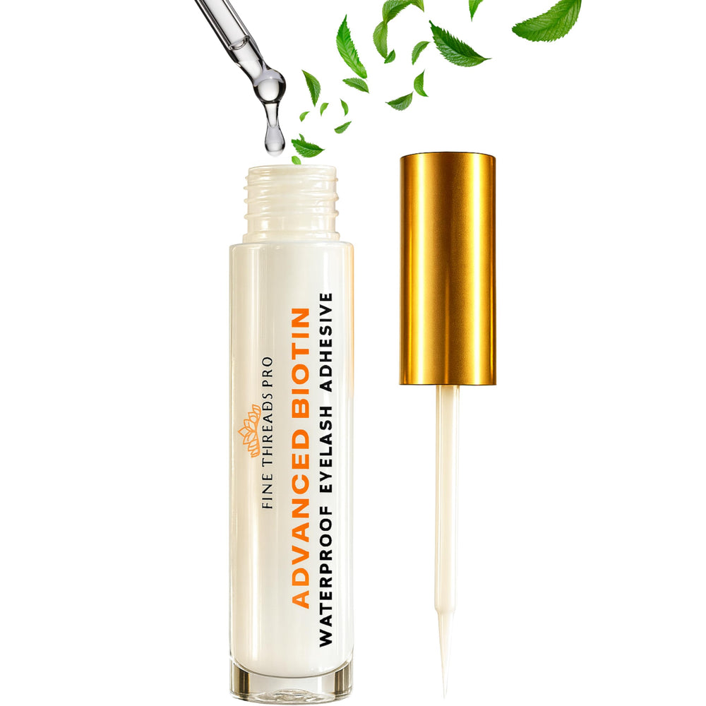 Fine Threads Pro front packaging showing a clear lash glue bottle for easy identification and trust