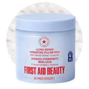First Aid Beauty front packaging showing 60-count pads and benefits