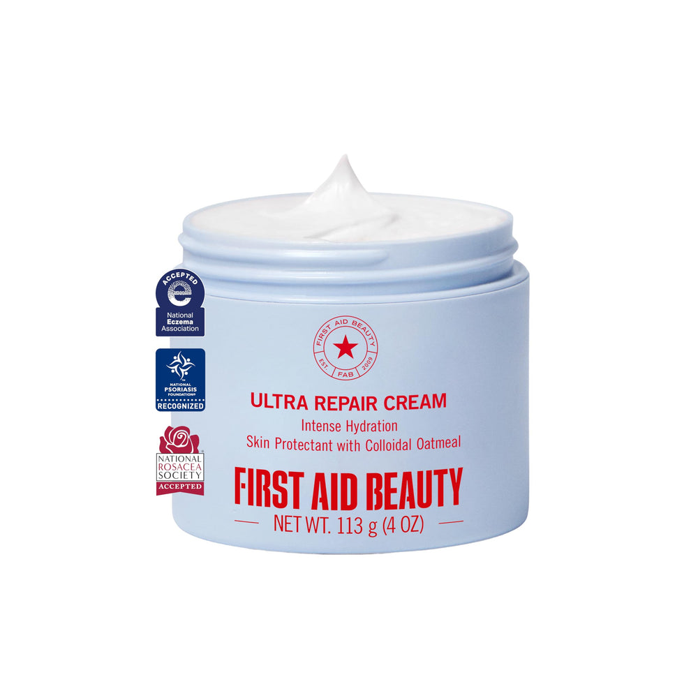 First Aid Beauty jar front view showing product and packaging benefit - trusted hydration