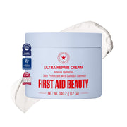 First Aid Beauty front tub showing product and calming hydration benefit
