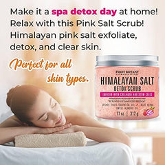 First Botany scrub texture close-up highlighting pink Himalayan salt crystals and creamy oils for smooth skin