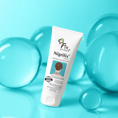 FIXDERMA tube and cap detail illustrating easy dispensing and non-greasy feel