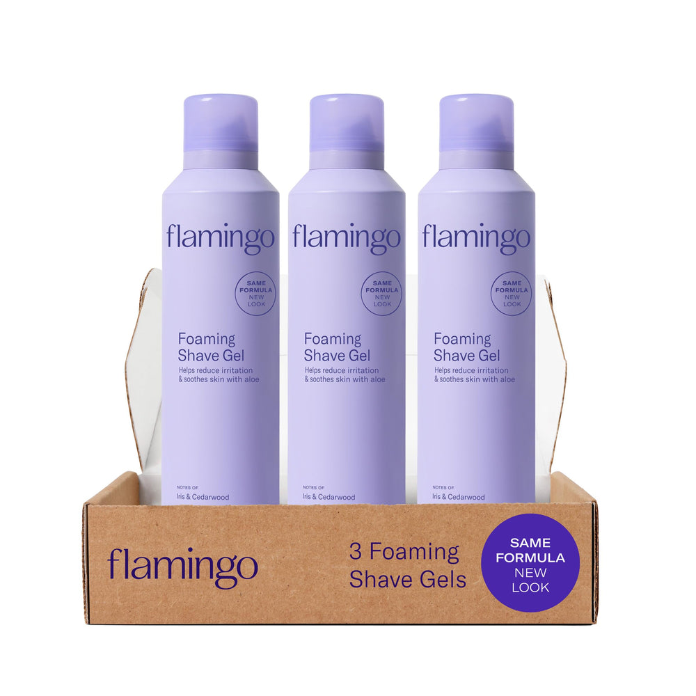 Flamingo front packaging showing three cans and clear product benefit
