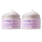 Flamingo front packaging showing twin 10.5 fl oz bottles and benefits