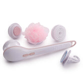Flawless front view showing brush and ergonomic shape for improved shower cleansing