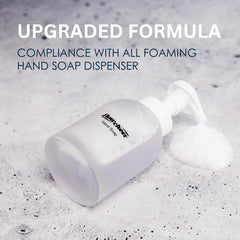 flowcheer foaming soap dispensed with lavender foam, illustrates rich gentle lather