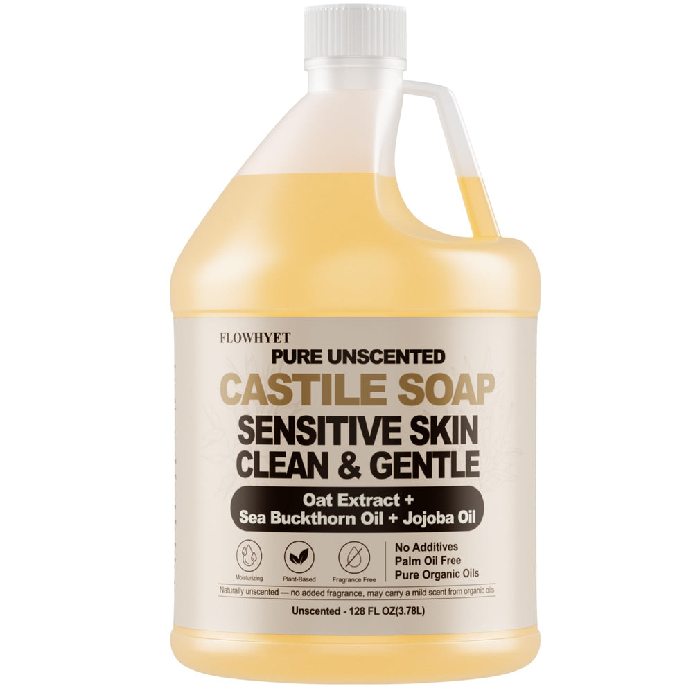 FLOWHYET gallon front label showing product name and unscented benefit