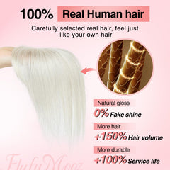 Flufymooz silk base close-up demonstrating realistic scalp appearance and comfort