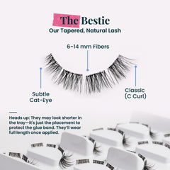 FlutterHabit Bestie worn on model close-up showing subtle lift and camera-ready benefit