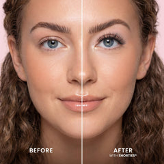 Close-up of FlutterHabit short fibers highlighting natural texture for seamless underlash blending
