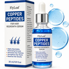 FLYLEAF front packaging showing 10% copper peptide concentration and benefit