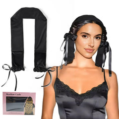Foaryoer front view showing black heatless curler for easy overnight curls