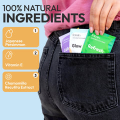 FOMIN wipe in hand demonstrating size and travel-friendly convenience