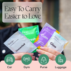 FOMIN close-up of wipe texture with soothing aloe for gentle care