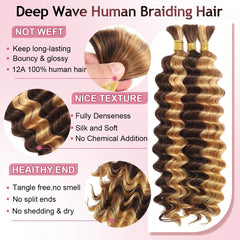 FONFUNY deep wave texture close-up showing smooth Remy cuticles