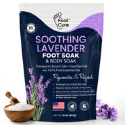 FOOT CURE front packaging showing the soak and calming benefits