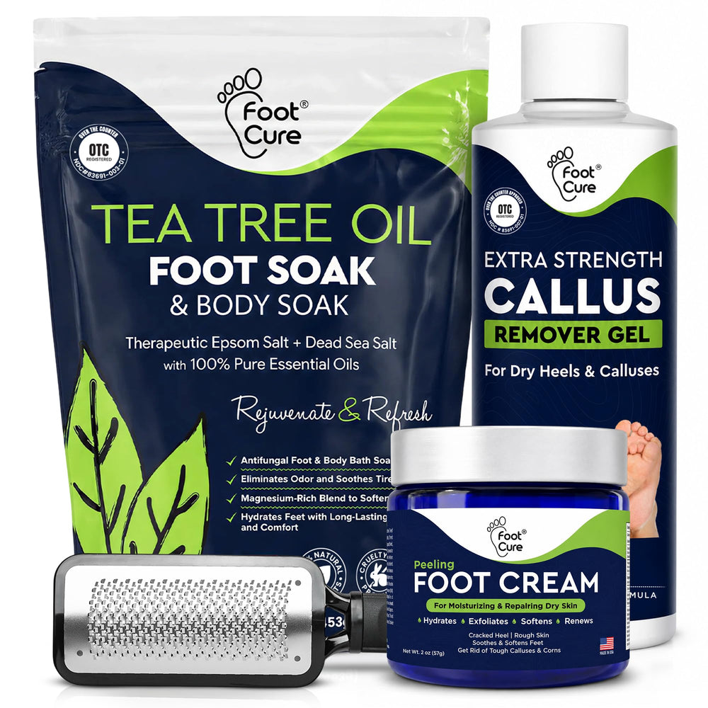 FOOT CURE front packaging showing all kit items for clear product overview