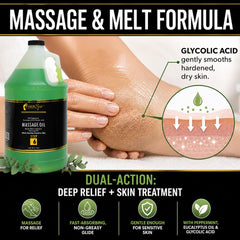 FootSpa oil being poured showing smooth glide and quick-absorb benefit