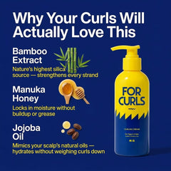 FOR HAIR applying cream to damp waves, defines curls and reduces frizz during styling
