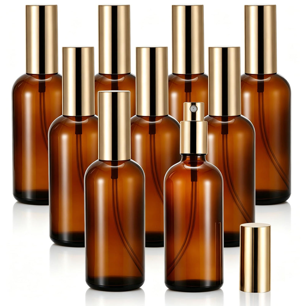 Foraineam amber glass front packaging showing elegant bottles and UV protection benefit