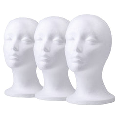 Foraineam front view foam mannequin head showing neutral face and stable display