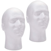 Foraineam front view of two male foam heads showing uniform display and storage utility