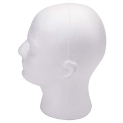 Foraineam mannequin head mounted on tabletop clamp for hands-free styling convenience