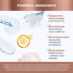FOREO label detail showing key ingredients and clean-formula reassurance for users