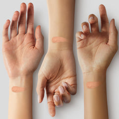 Forever Bloom before and after split face showing coverage and even tone benefit