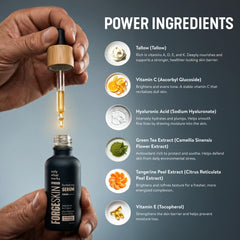 Forge Skin serum dispensed on hand demonstrating quick absorption and non-greasy finish