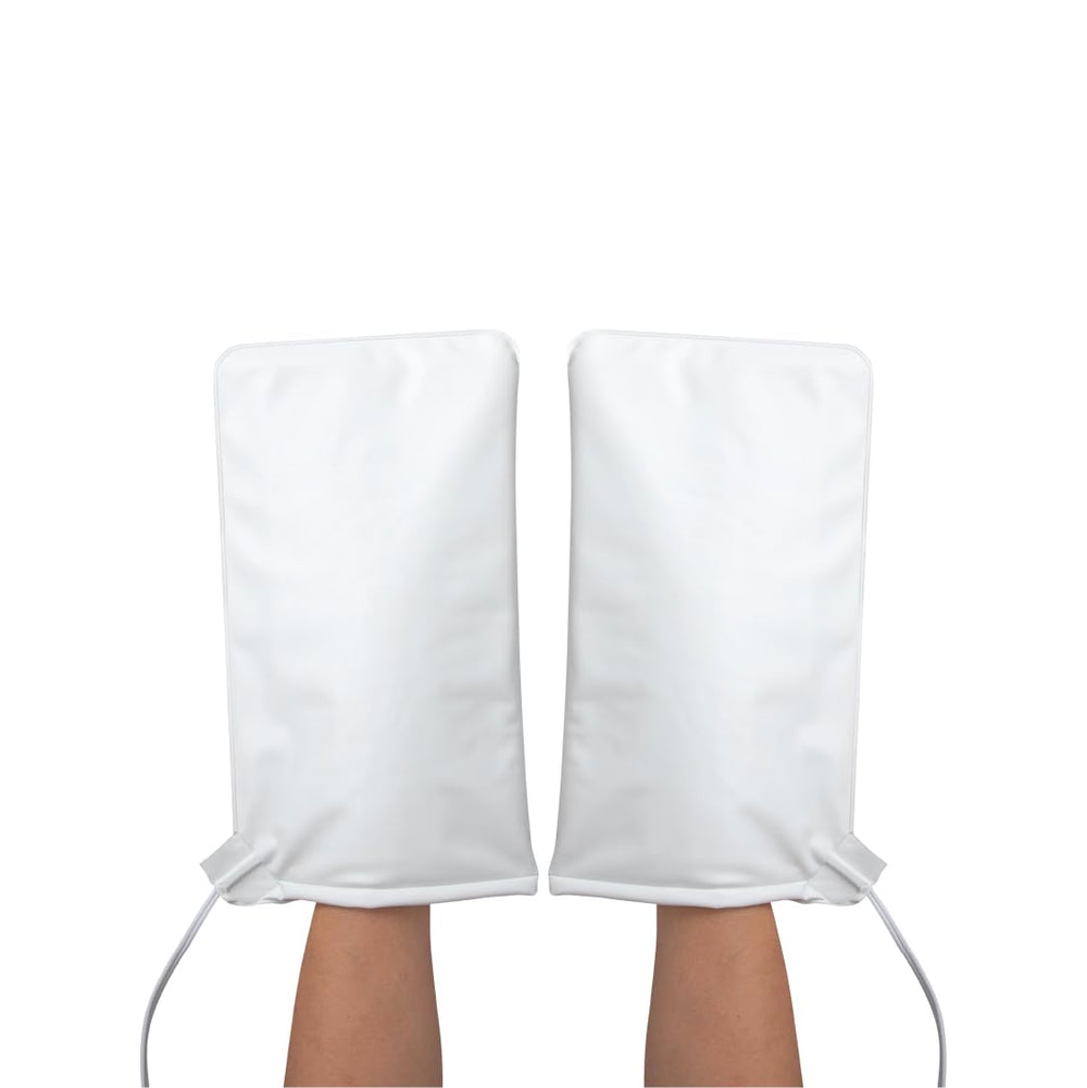 ForPro heated mitts front view showing roomy fit and clean spa-ready look