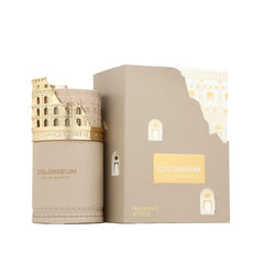 Fragrance World Colosseum close-up of sculpted gold cap highlighting ornate design