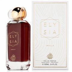 Fragrance World bottle front view showing elegant label and clear glass for shelf display benefit