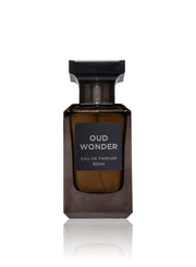 Fragrance World front packaging showing elegant bottle and label benefits premium presentation
