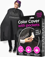 FRAMAR front view showing full black cape protecting clothing