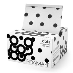 FRAMAR front packaging showing pop-up dispenser and polka dot design for easy access