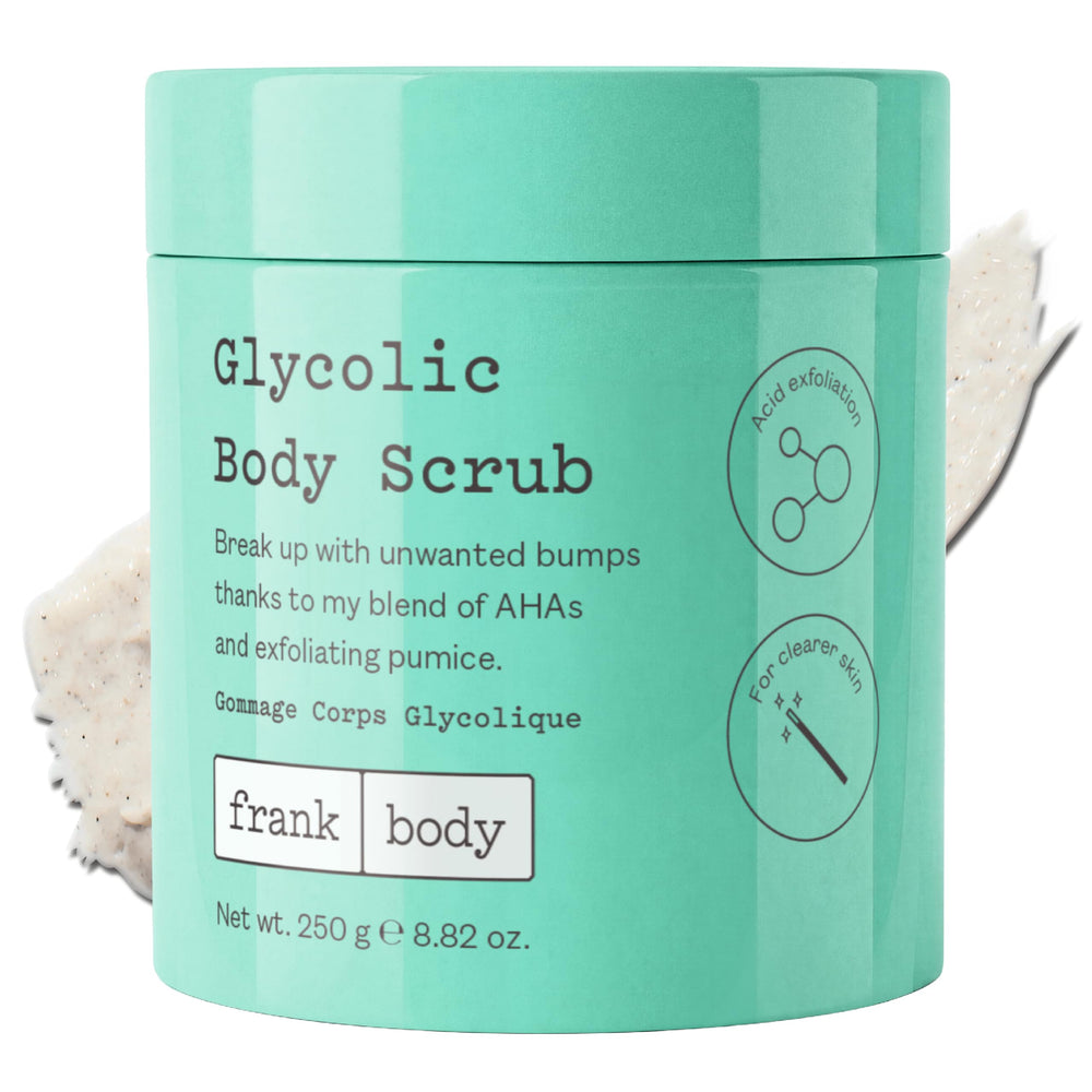 frank body jar front view showing label and 8.82 oz benefit