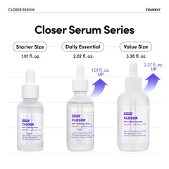 FRANKLY ingredient list close-up highlighting peptides, adenosine, vegan collagen