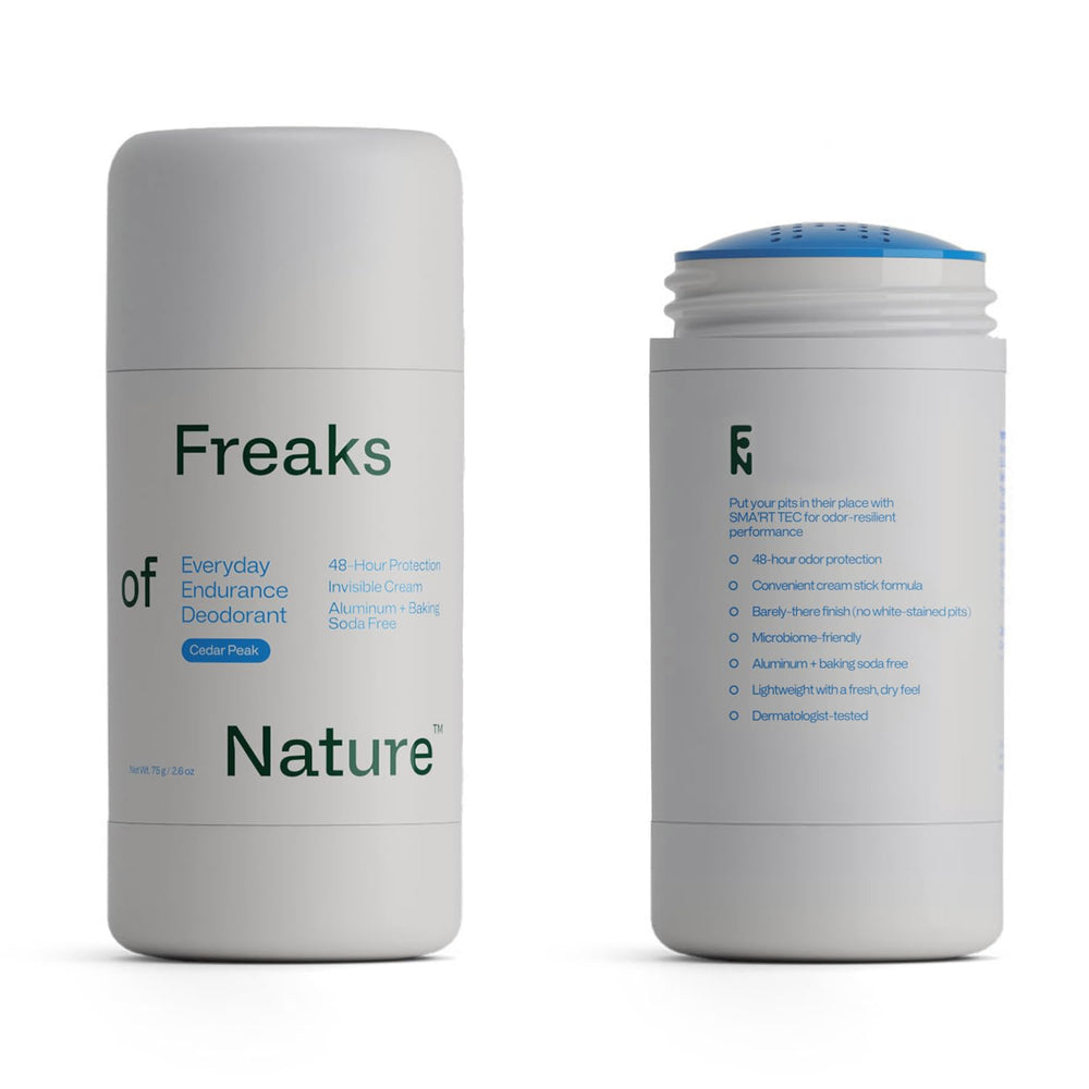 Freaks of Nature Cedar Peak front stick showing label and packaging benefit of clean protection
