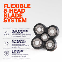Freebird hand pressing QuickSnap blade into shaver illustrating easy, tool-free swap
