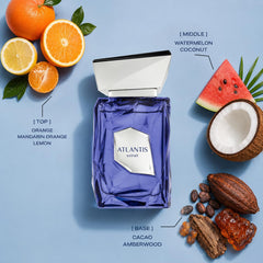 French Avenue Atlantis Extrait packaging label close-up highlighting brand and fragrance name