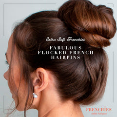 Frenchies pins securing a bun for long lasting, stable hairstyle