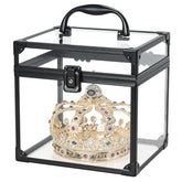 FRENESSA front view of clear crown box shows neat storage benefit